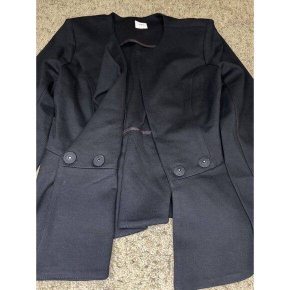 CABI Agency Blazer Jacket Black Snap Button Peplum Ponte Knit Career Office Sz 6 - Picture 9 of 12